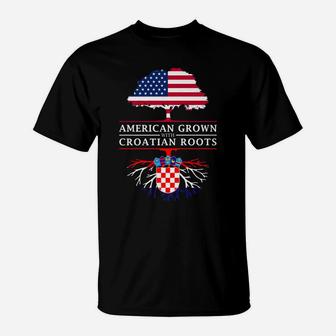 American Grown With Croatian Roots - Croatia T-Shirt | Crazezy CA