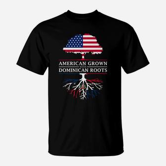 American Grown With Dominican Roots - Dominican Republic T-Shirt | Crazezy