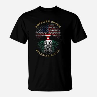American Grown With Nigerian Roots T-Shirt | Crazezy