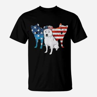 American Shiba Inu Patriotic Us Flag 4Th Of July T-Shirt - Monsterry