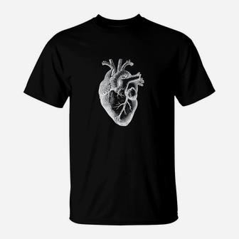 Anatomical Heart Large White Real Looking Heart T-Shirt | Crazezy CA