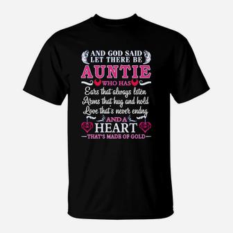 And God Said Let There Be Auntie And A Heart T-Shirt - Thegiftio UK
