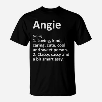 Angie Definition Personalized Name Funny Birthday Gift Idea T-Shirt | Crazezy
