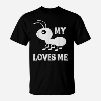 Ant T Shirt_My Aunt Loves Me Family Gifts For Nephew & Niece T-Shirt | Crazezy