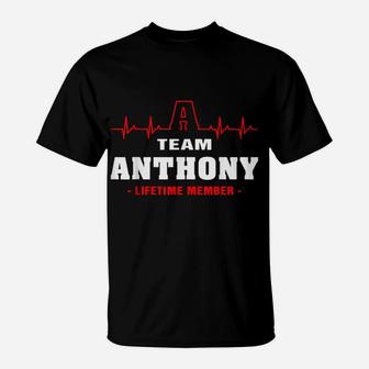 Anthony Surname Proud Family Team Anthony Lifetime Member T-Shirt | Crazezy AU