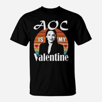 Aoc Is My Valentine Alexandria Ocasiocortez Retro Vintage T-Shirt - Monsterry UK