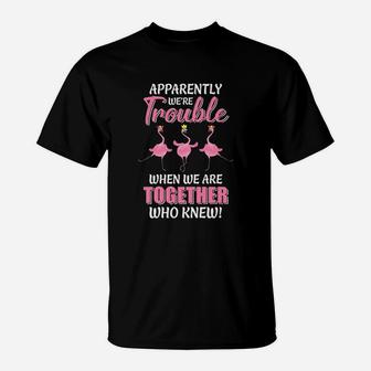 Apparently We Are Trouble When We Are Together Flamingo T-Shirt