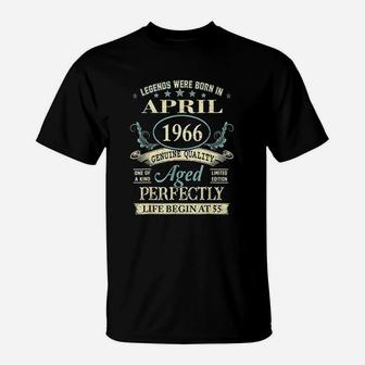 April 1966 55Th Birthday 55 Year Old T-Shirt | Crazezy