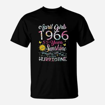 April Girls 1966 Birthday 55 Years Old Awesome Since 1966 T-Shirt | Crazezy