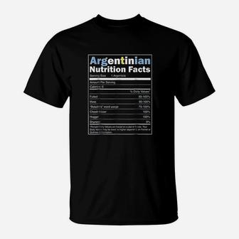 Argentina Funny Argentinian Nutrition Facts T-Shirt | Crazezy
