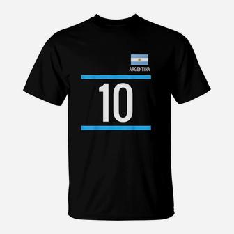 Argentina Soccer With Number 10 T-Shirt | Crazezy