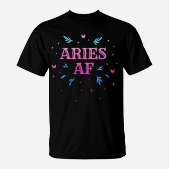 Aries Af Pink Aries Zodiac Sign Horoscope Birthday Gift T-Shirt | Crazezy DE
