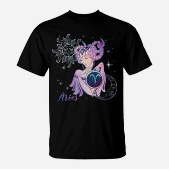 Aries Zodiac Sign Woman | Aries Horoscope Astrology Sweatshirt T-Shirt | Crazezy DE