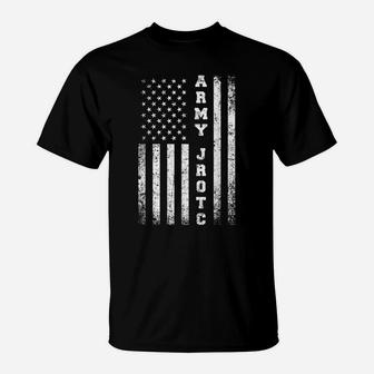 Army Jrotc United States Army Junior Rotc W American Flag T-Shirt | Crazezy