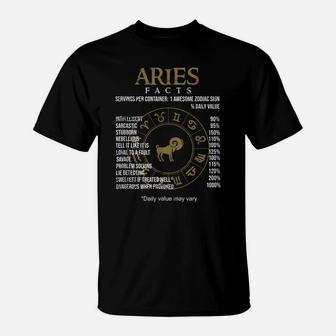 Astrological Sign Aries Facts Zodiac Sign T-Shirt | Crazezy