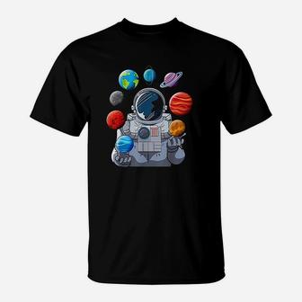 Astronaut Planets Space Moon Stars Galaxy Spaceship Gift T-Shirt | Crazezy