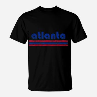 Atlanta Retro T Shirt Three Stripe Weathered Vintage T-Shirt | Crazezy DE