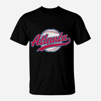 Atlanta Tee Vintage Baseball Throwback Retro Design T-Shirt | Crazezy UK