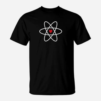 Atomic Symbol W Heart Core Rutherford Atom Nuclear Power T-Shirt - Monsterry DE