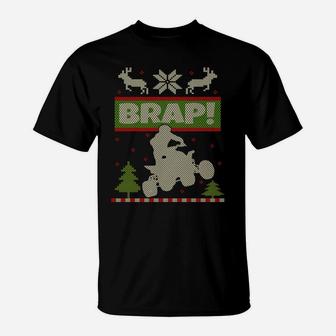 Atv Christmas Ugly Four Wheeler Xmas Sweater Quad Bike Gift Sweatshirt T-Shirt | Crazezy