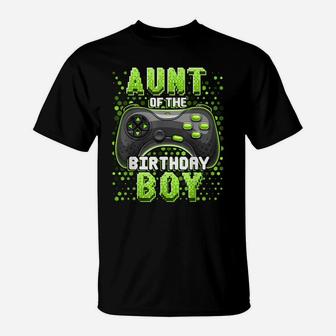 Aunt Of The Birthday Boy Matching Video Game Birthday Gift T-Shirt | Crazezy