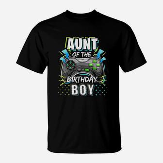 Aunt Of The Birthday Boy Matching Video Game T-Shirt | Crazezy DE