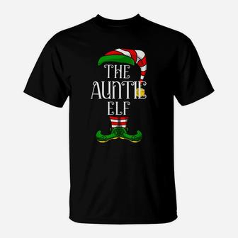 Auntie Elf Family Matching Christmas Group Funny Pajama T-Shirt | Crazezy CA