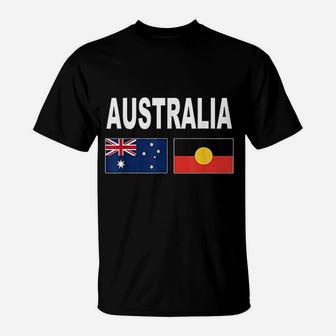 Australia Flag Cool Australians Aboriginal Flags T-Shirt - Thegiftio UK