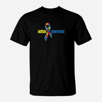 Autism Autism Awareness Ribbon Piece T-Shirt - Monsterry UK