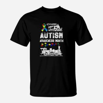 Autism Awareness Month Puzzles Train T-Shirt - Monsterry CA