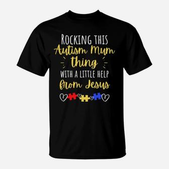 Autism Mum Proud Christian Mum Of Autism Jigsaw Puzzle T-Shirt - Monsterry