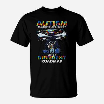 Autism Travelling Lifes Journey Using A Different Roadmap T-Shirt - Monsterry UK