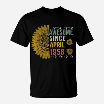 Awesome April 1958 Flower Shirt 63 Years Old 63Rd Bday T-Shirt | Crazezy UK