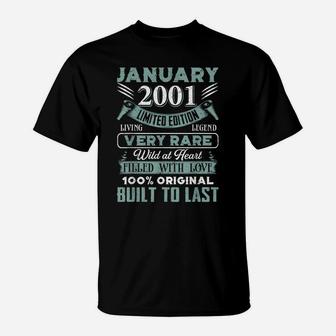 Awesome January 2001 19Th Birthday Gift Lover 19 Years Bday T-Shirt | Crazezy CA
