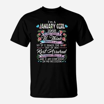 Awesome Since 1968 53Rd Birthday I'm A January Girl 1968 T-Shirt | Crazezy