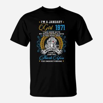 Awesome Since 1971 50Th Birthday I'm A January Girl 1971 T-Shirt | Crazezy