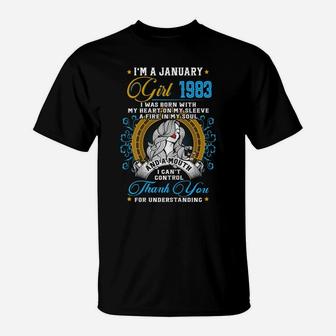 Awesome Since 1983 38Th Birthday I'm A January Girl 1983 T-Shirt | Crazezy CA