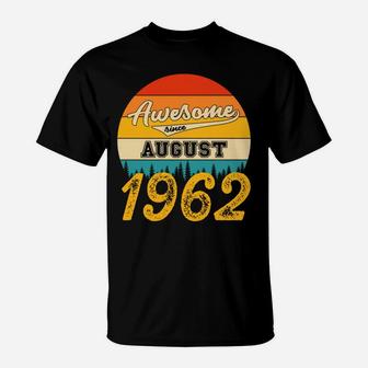 Awesome Since August 1962 59 Years Old Birthday Vintage T-Shirt | Crazezy
