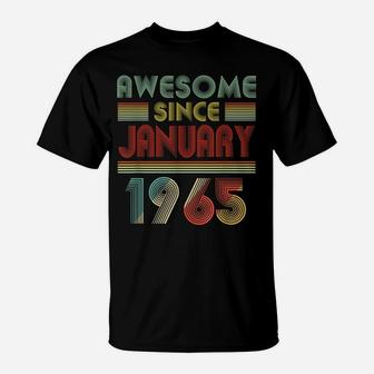 Awesome Since January 1965 Birthday Gift 55 Years Old 55Th T-Shirt | Crazezy