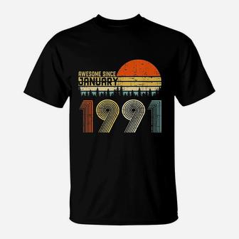 Awesome Since January 1991 30Th Birthday T-Shirt | Crazezy