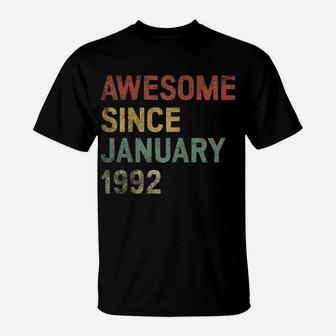 Awesome Since January 1992 29Th Birthday Gift 29 Years Old T-Shirt | Crazezy UK