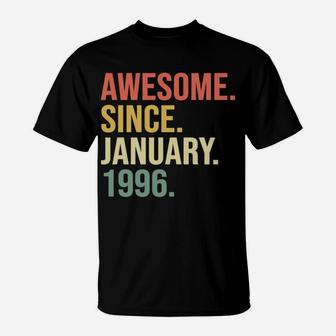 Awesome Since January 1996, 24 Years Old, 24Th Birthday Gift T-Shirt | Crazezy CA