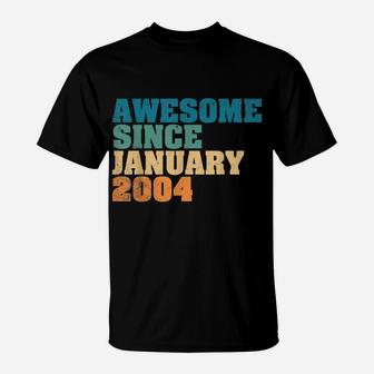 Awesome Since January 2004 16Th Birthday Gift 16 Year Old T-Shirt | Crazezy