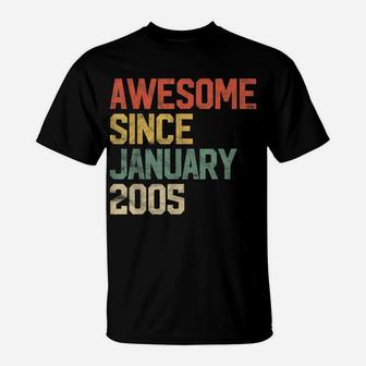 Awesome Since January 2005 16Th Birthday Gift 16 Year Old T-Shirt | Crazezy UK
