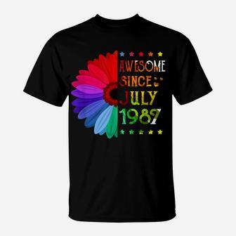 Awesome Since July 1987 34Th Birthday Gifts 34 Years Old T-Shirt | Crazezy