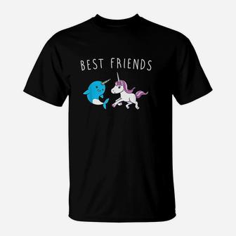 Awesome Unicorn And Narwhal Best Friends Fun T-Shirt | Crazezy UK