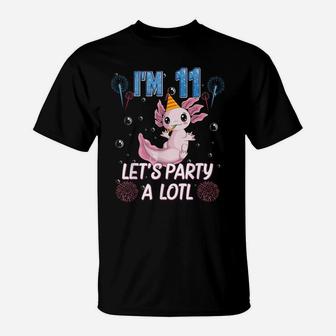 Axolotl 11Th Birthday Party Eleven 11 Years Old Men Kids T-Shirt | Crazezy CA