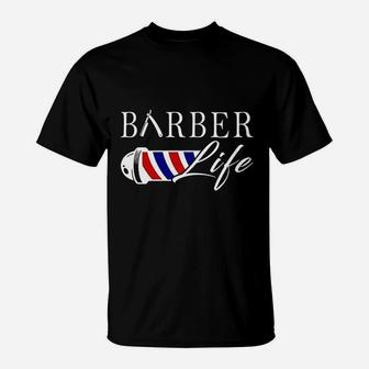 Barber Barber Life For Men Women Black And Navy T-Shirt | Crazezy