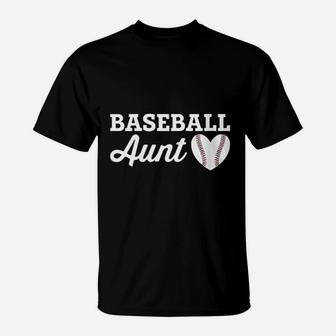 Baseball Aunt Love Heart Baseball Sports T-Shirt | Crazezy CA