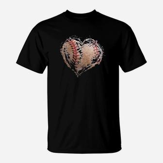 Baseball Heart Valentines Day Boys T-Shirt - Monsterry